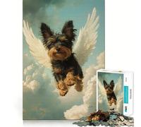 Yorkshire Terrier Angel 1000 Piece Jigsaw Brain Skill Game High Precision Die Cut Fascinating Hobby for Idle Moments (38x52cm)