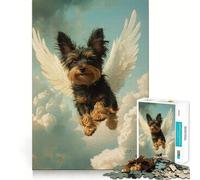 Yorkshire Terrier Angel 1000 Piece Jigsaws for Adults Brain Sharp Game Smooth Burr Free Surface Fascinating Hobby for Idle Moments (38x26cm)
