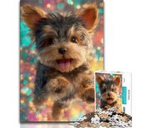 Yorkshire Terrier Baby Jigsaw Puzzles for Adults Teenagers Jigsaws Puzzle,Help The Brain Exercise Addictive Toys to Cultivate Patience Great Gift 38x26cm