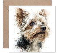 Yorkshire Terrier Birthday Card for Men Women - Dog Breeds - Happy Birthday Card for Husband Colleague Nanny Sister, 145mm Bday Greeting Cards