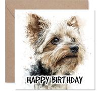 Yorkshire Terrier Birthday Card for Men Women - Dog Breeds - Happy Birthday Card for Son Wife Grandma Cousin, 145mm Bday Greeting Cards