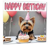 Yorkshire Terrier Birthday Card - Fun Dog bday Card 145 x 145mm