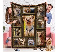 Yorkshire Terrier Blanket for Dog Lover, Fleece Throw Blanket for Couch Super Soft Cozy Bed Blanket Lightweight Plush Fuzzy Blankets and Throws for Sofa, 50 x 60 Inch