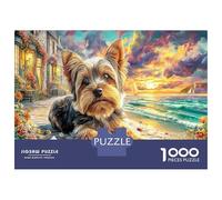 Yorkshire Terrier Brain Training Holiday Puzzle - 1000 Piece Sturdy Cardboard Premium Yorkshire Terrier Beach Activity for Holidays, A Wonderful Puzzle for Memory And Fun 70x50cm/100