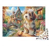 Yorkshire Terrier Cardboard Yorkshire Terrier with Pastries on Table Premium Jigsaw Puzzle Brain Training Home Decor 70x50cm/1000pcs