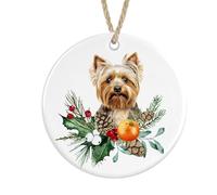 Yorkshire Terrier Ceramic Ornament, Christmas Tree Bauble Decoration (No text)