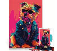 Yorkshire Terrier Chic Adults 1000 Piece Jigsaw Puzzle Focus Memory Game Zero Gap Compact Fun for Family Game Time (38x26cm)