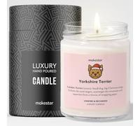 Yorkshire Terrier Christmas Candle Gift - Luxury Soy Wax Candle - Vanilla, Jasmine, Sugared Almond - Dogs in Shades - Makester