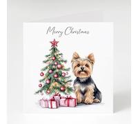 Yorkshire Terrier Christmas Card - Adorable Yorkie Dog Lover Xmas Card