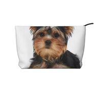 Yorkshire Terrier, Cosmetic Bag Corduroy Makeup Bag Portable Travel Toiletry Bag
