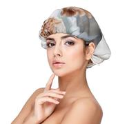 Yorkshire Terrier Cute Dogs Dogs Puppy,Adjustable Silk Hair Wrap Adult's Satin Sleeping Cap Hair Women's Elastic Sleep Bonnet