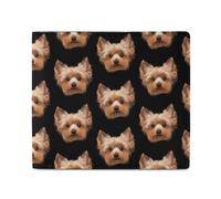Yorkshire Terrier Cute Yorkie Dog Men Wallet Leather Bifold Wallets with Window Slim Minimalist Front Pocket