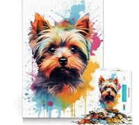 Yorkshire Terrier Dog Adults 1000 Piece Jigsaw Puzzle Think Exercise Game Zero Gap Bonding Activity for Loved Ones (38x52cm)