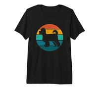Yorkshire Terrier Dog Breed Retro Sunset Silhouette Adults Premium T-Shirt