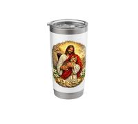 Yorkshire Terrier Dog He is Risen Easter Resurrection Cross Stainless Steel Insulated Tumbler