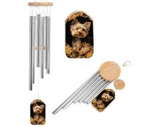 Yorkshire Terrier Dog Memorial Wind Chime for Outside 20.5" Windchimes for Loss of Loved One Mother Father Deep Tone Decor Patio Garden Porch Sympathy Gift for Bereavement Condolence Funeral