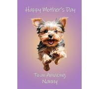 Yorkshire Terrier Dog Mothers Day Card For Nanny