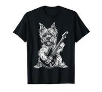 Yorkshire Terrier Dog Playing Electric Guitar Rock Dog Dad T-Shirt