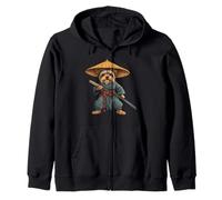 Yorkshire Terrier Dog Samurai Art Zip Hoodie