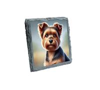 Yorkshire Terrier Dog Slate Coaster - Cute Pet Lover Gift, Decorative Rock Edge Drink Coaster for Home & Office [slco-kf25-234]