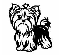 Yorkshire Terrier Dog Sticker Model 2 Prespaced Black 11 cm