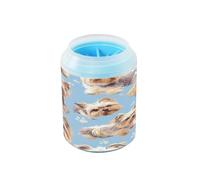 Yorkshire Terrier Dogs Chic Blue Reusable Paw Cleaning Cup with Soft Silicone Brush Feet Grooming Supplies for Small Medium Large Breed Dogs/Cats