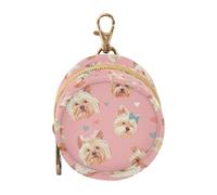Yorkshire Terrier Dogs Chic Peach Baby Pacifier Storage Case Portable Wristlet Wallet, Baby Items Storage Container
