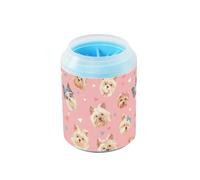Yorkshire Terrier Dogs Chic Peach Portable Paw Cleaner Soft Silicone Brush Pets Cleaning Kit for Small Medium Large Breed Dogs, Cats para perros