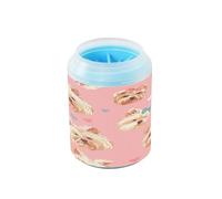 Yorkshire Terrier Dogs Chic Peach Portable Paw Cleaner with Soft Massage Brush Feet Cleaning Kit for Small Medium Dogs & Cat Breeds