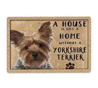 Yorkshire Terrier Door Mat A House Is Not A Home Without Yorkshire Terrier Yorkie Dog Lover Welcome Non-Slip Mats Funny Doormat Bathroom Kitchen Front Porch Rugs Entrance 16 * 24in/40 * 60cm