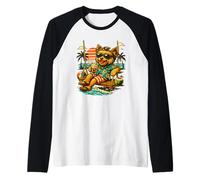 Yorkshire Terrier Drinking ice Coffee on a Swing Funny DIGOR Raglan Baseball Tee