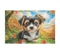 Yorkshire Terrier Fall Farm 1000 Piece Jigsaw Puzzle for All Ages Birthday Party Activity Group Fun High Resolution Print Home Decor Entertainment 1000 PCS