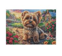 Yorkshire Terrier Fall Farm 300 Piece Jigsaw Puzzle for Adults Meditation Aid Mindful Practice Detailed Design for Yoga Enthusiasts 300 PCS