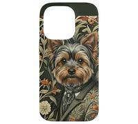 Yorkshire Terrier Gentleman Vintage Floral Style Case for iPhone 14 Pro
