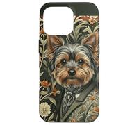 Yorkshire Terrier Gentleman Vintage Floral Style Case for iPhone 16 Pro