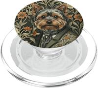 Yorkshire Terrier Gentleman Vintage Floral Style PopSockets PopGrip for MagSafe