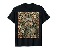 Yorkshire Terrier Gentleman Vintage Floral Style T-Shirt