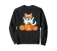 Yorkshire Terrier Ghost Pumpkin Boo Halloween Mens Womens Sweatshirt