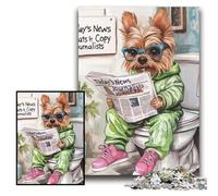 Yorkshire Terrier Go Toilet 1000 Piece Jigsaw Puzzle Challenging Puzzles Brain Teaser Game for Teenagers, Perfect Size 26x38cm