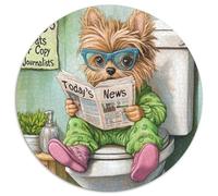 Yorkshire Terrier Go Toilet Jigsaw Puzzles 1000 Pieces for Adults Round JigsawPuzzle 1000 Pieces for Adults Brain Teaser, Adult Game, Family Interactive Activity 67.5x67.5cm