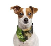 Yorkshire Terrier Green Grass Cute Dogs,Dog Bandanas Cotton Pet Scarf Adjustable Bibs for Pet,L