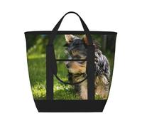 Yorkshire Terrier Green Grass Cute Dogs,Lunch Bags Large Capacity Insulated Tote Bag For Women Men Work Picnic Travel