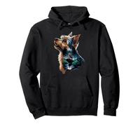 Yorkshire Terrier Howling To The Moon Yorkie Terriers Pullover Hoodie