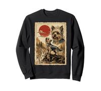 Yorkshire Terrier Howling Vintage Ukiyo-e Japanese Art Sweatshirt