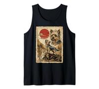 Yorkshire Terrier Howling Vintage Ukiyo-e Japanese Art Tank Top