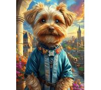 Yorkshire Terrier in A Flower Meadow 300 Piece Pack Classic Jigsaw Puzzle Wildlife Pet Couple Puzzle Partners Ultra Difficult Wall Decor Easter New Year Eco Friendly Cardboard 300 PCS