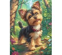 Yorkshire Terrier in A Flower Meadow 500 Piece Count Premium Jigsaw Puzzle Wildlife Pet For Adults Teens 14+ Concentration Training Indoor Game Family Game Night 500 PCS