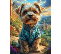 Yorkshire Terrier in A Medieval Town 300 Pcs Jigsaw Puzzle Bundle Wildlife Pet Puzzle for Adults Teens 14+ Fun Family Game Mindful Activity Spring Gift Precision Cut Board 300 PCS