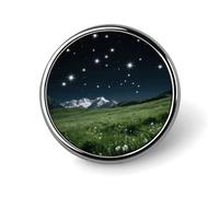 Yorkshire Terrier in Maple Forest Lapel Pin Fashion Brooch Pin Cute Button Badges Round Button Pins Enamel Pins Metal Pinback for Hat Shirt Clothing Bags Decoration, Alpine Meadow Stars, Circular