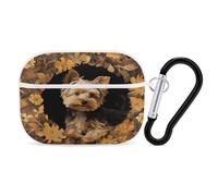 Yorkshire Terrier in The Cave Airpod Pro Case AirPods 2 Case for Women Hard Shell Protective Cover with Carabiner Keychain Compatible with AirPods Case 2nd 1st Generation, Front LED Visible White